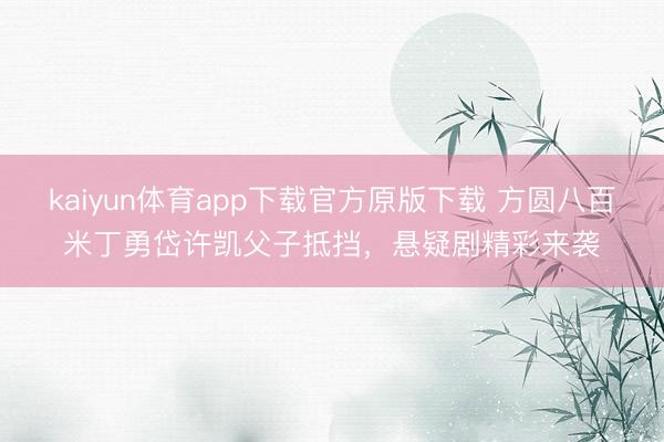 kaiyun体育app下载官方原版下载 方圆八百米丁勇岱许凯父子抵挡，悬疑剧精彩来袭