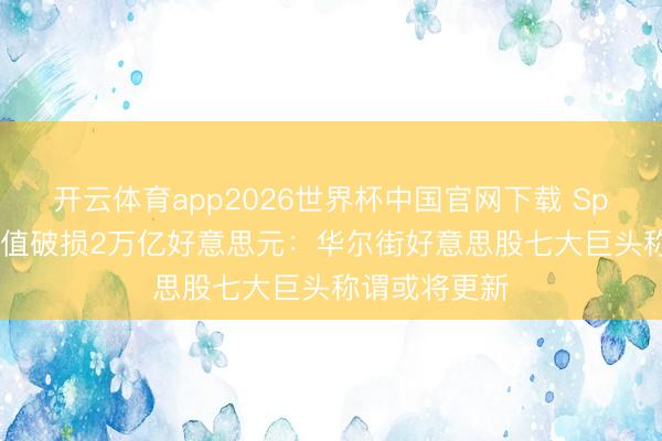 开云体育app2026世界杯中国官网下载 SpaceX上市估值破损2万亿好意思元：华尔街好意思股七大巨头称谓或将更新